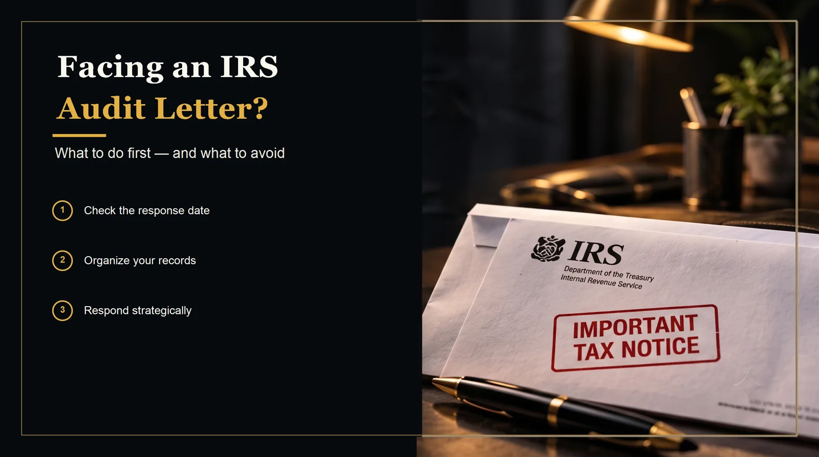 IRS Audit Letter in 2026: What It Looks Like and What to Do in the First 30 Days